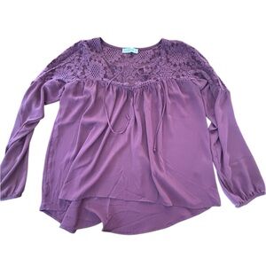 Abercrombie & Fitch Purple Lace Boho Blouse | Size Small